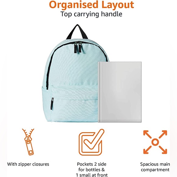 AmazonBasics Classic Backpack - Aqua - Picture 2 of 6